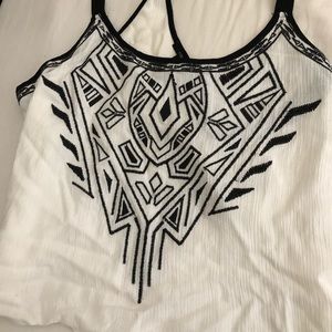 Patterned White Crop Top